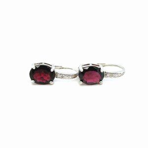 Silver 925 Tourmaline Colored Dangle Earrings